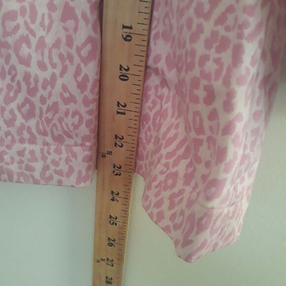Joan Rivers Blazer Jacket Women Medium Pink Leopard Elastic Waist - Picture 9 of 12